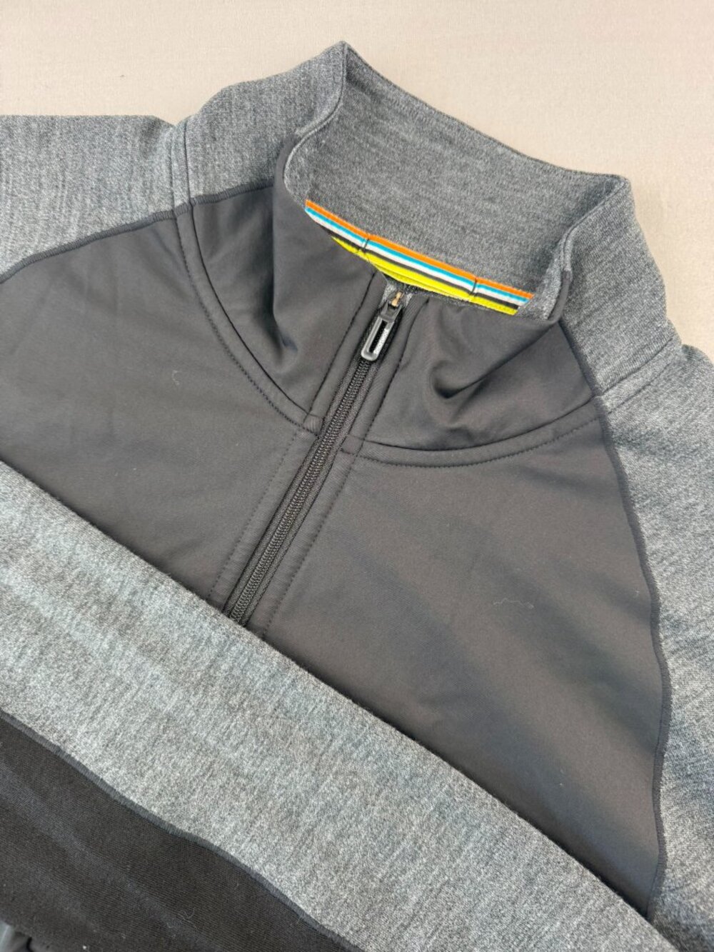 Smartwool Merino Wool Men's Gray L 1/4 zip Mock Pullover Base Layer Expedition